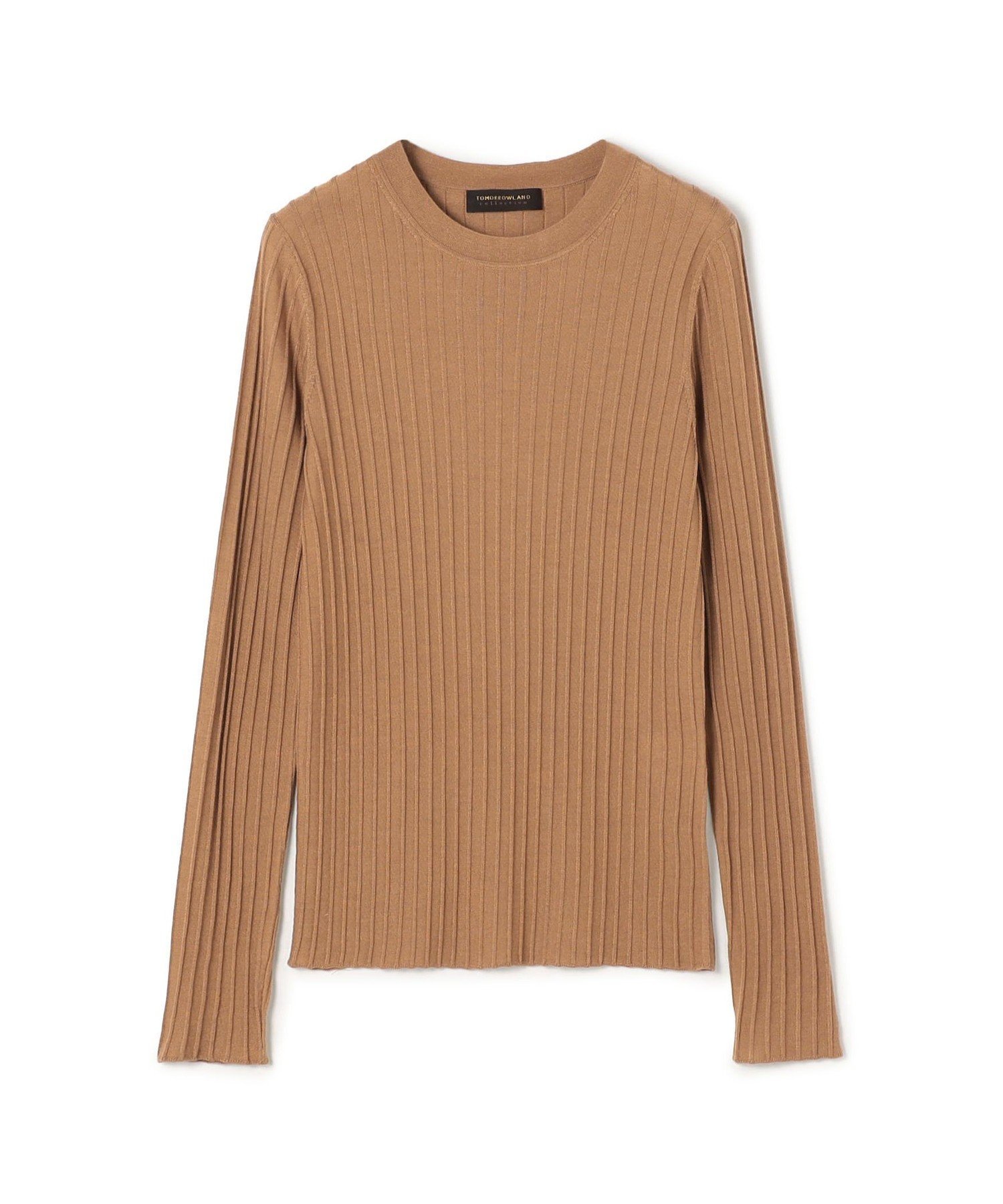 【トゥモローランド/TOMORROWLAND】のカシミヤシルクリブ クルーネックプルオーバー インテリア・キッズ・メンズ・レディースファッション・服の通販 founy(ファニー) 　ファッション　Fashion　レディースファッション　Fashion for Women　トップス・カットソー　Cut & Sew Tops　カジュアルプルオーバー・ニットトップス　Pullovers & Knit Tops / Casual Pullovers　イタリア　Italy　エレガント 上品　Elegant　シンプル　Simple, Minimal　フィット　Fit, Slim Fit　43 ベージュ|ID: prp329100004812639 ipo3291000000034937316