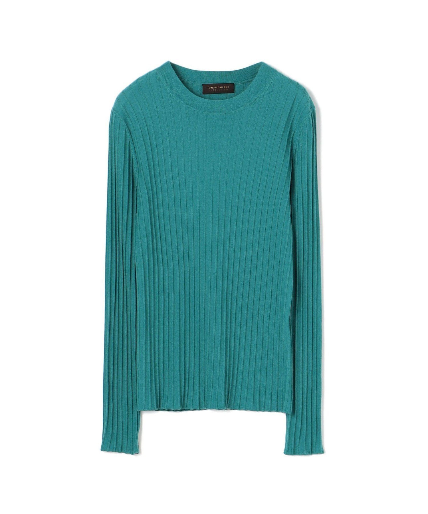【トゥモローランド/TOMORROWLAND】のカシミヤシルクリブ クルーネックプルオーバー インテリア・キッズ・メンズ・レディースファッション・服の通販 founy(ファニー) 　ファッション　Fashion　レディースファッション　Fashion for Women　トップス・カットソー　Cut & Sew Tops　カジュアルプルオーバー・ニットトップス　Pullovers & Knit Tops / Casual Pullovers　イタリア　Italy　エレガント 上品　Elegant　シンプル　Simple, Minimal　フィット　Fit, Slim Fit　55 グリーン|ID: prp329100004812639 ipo3291000000034937321