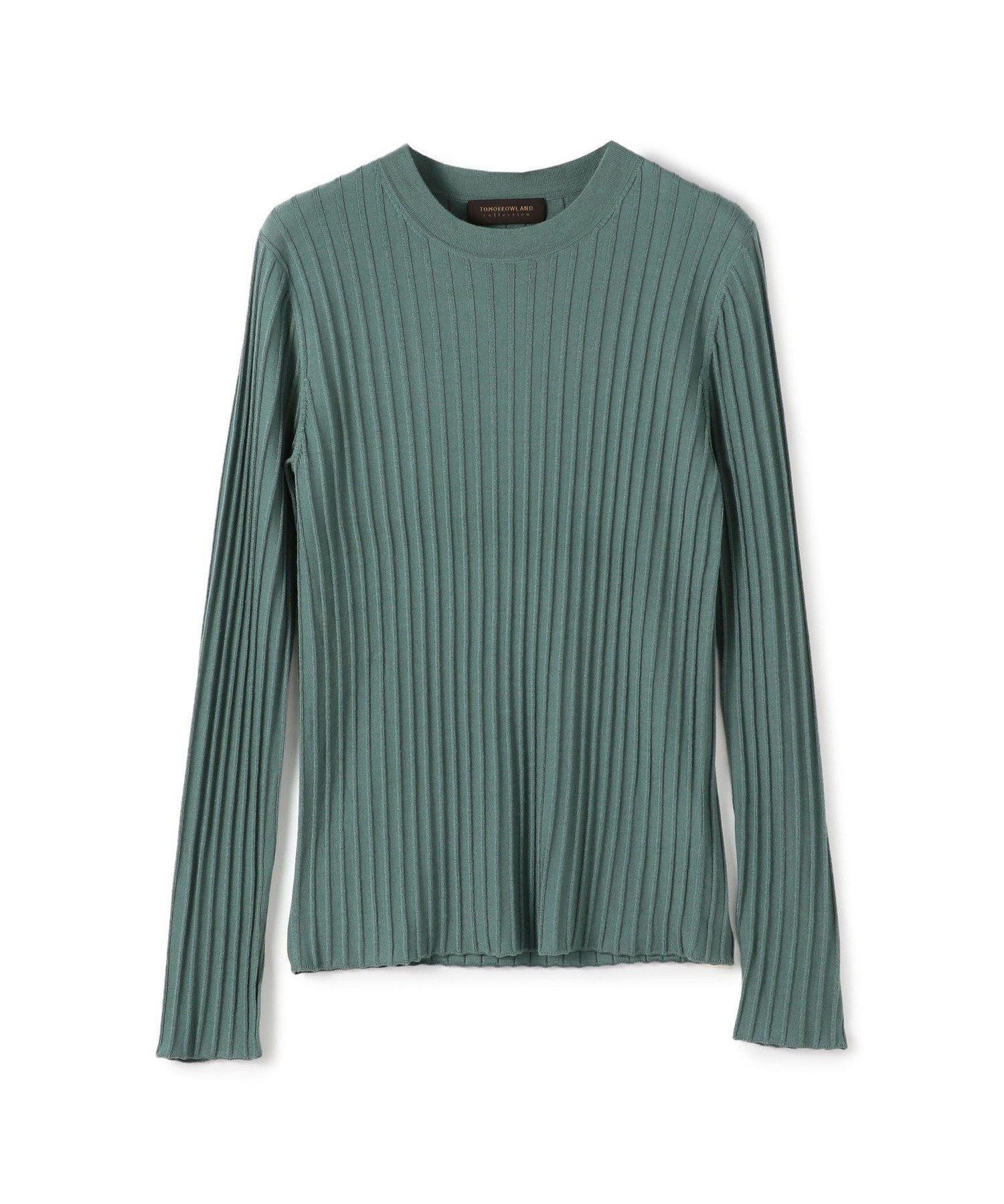 【トゥモローランド/TOMORROWLAND】のカシミヤシルクリブ クルーネックプルオーバー インテリア・キッズ・メンズ・レディースファッション・服の通販 founy(ファニー) 　ファッション　Fashion　レディースファッション　Fashion for Women　トップス・カットソー　Cut & Sew Tops　カジュアルプルオーバー・ニットトップス　Pullovers & Knit Tops / Casual Pullovers　イタリア　Italy　エレガント 上品　Elegant　シンプル　Simple, Minimal　フィット　Fit, Slim Fit　57 モスグリーン|ID: prp329100004812639 ipo3291000000034937322