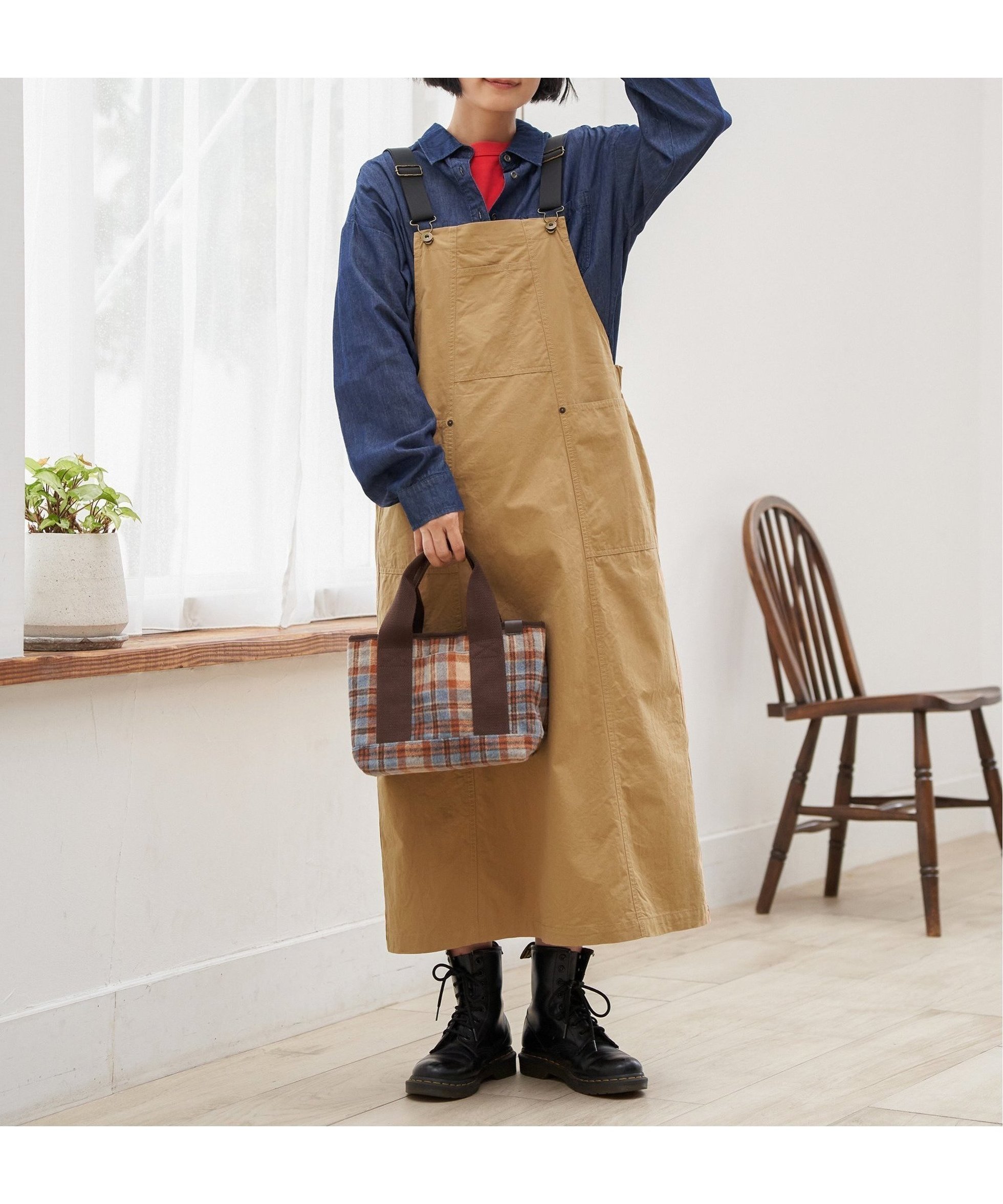 【エルビーシー/LBC】のコットンツイルワークジャンスカ インテリア・キッズ・メンズ・レディースファッション・服の通販 founy(ファニー) 　ファッション　Fashion　レディースファッション　Fashion for Women　インナー　Innerwear　カットソー　Cut and Sewn Top　サスペンダー　Suspenders, Braces　タートル　Turtleneck, Turtle Collar　ロング　Long, Long-Length　ワーク　Workwear, Utility Style　ベージュ|ID: prp329100004812656 ipo3291000000034937475