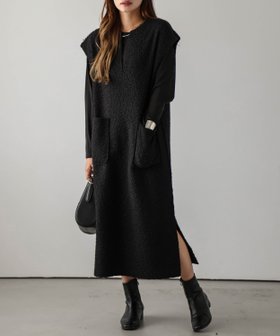 【ラジュール/Lajour】のボアジャンパースカート 人気、トレンドファッション・服の通販 founy(ファニー) ファッション Fashion レディースファッション Fashion for Women スカート Skirts ストレート Straight, Straight Cut スリット Slit, Slit Detail ダブル Double, Double-Breasted パッチ Patch, Appliqué フェイス Face, Facial Design フロント Front, Front Design ポケット Pocket, Pocket Detail 楽ちん Easy Fit, Comfortable |ID:prp329100004812659