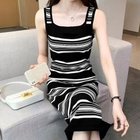 【ミニミニストア/miniministore】のニットワンピース ボーダー柄タンクワンピ ブラック|ID: prp329100004812688 ipo3291000000034937842