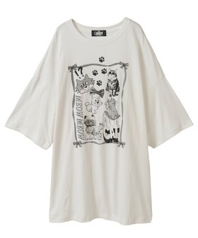 【キャンディストリッパー/Candy Stripper】のMEOW MEOW CLUB BIG BIG TEE 人気、トレンドファッション・服の通販 founy(ファニー) ファッション Fashion レディースファッション Fashion for Women イラスト Illustration モチーフ Motif, Design Theme ルーズ Loose, Oversized |ID:prp329100004812703