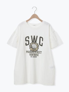 【サマンサモスモス/Samansa Mos2】の接触冷感 フレアスリーブチュニックTシャツ 人気、トレンドファッション・服の通販 founy(ファニー) ファッション Fashion レディースファッション Fashion for Women トップス・カットソー Cut & Sew Tops シャツ・ブラウス・オフィスカジュアル Elegant Blouses & Button-Ups ロングTシャツ・Tシャツ Longline T-Shirts & Tees スリーブ Sleeve, Long Sleeve / Short Sleeve チュニック Tunic, Long Top フレア Flare, Flared プリント Print, Printed Pattern |ID:prp329100004812709