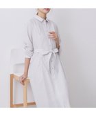 【インデックス/INDEX】のラメストライプシャツワンピース【洗濯機OK/イージーアイロン】 グレージュ|ID: prp329100004812712 ipo3291000000035161508