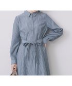 【インデックス/INDEX】のラメストライプシャツワンピース【洗濯機OK/イージーアイロン】 ブルーグリーン|ID: prp329100004812712 ipo3291000000035161509