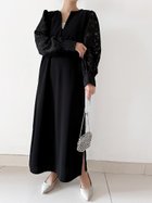 【ドゥーベル/Doux Belle】のドッキングシアーキーネックワンピース ブラック|ID: prp329100004812724 ipo3291000000034938160