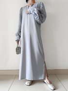 【ドゥーベル/Doux Belle】のドッキングシアーキーネックワンピース グレー|ID: prp329100004812724 ipo3291000000034938161