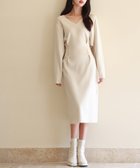 【セゾンドパピヨン/SAISON DE PAPILLON】のイマドキシルエのハイゲージニットワンピース 人気、トレンドファッション・服の通販 founy(ファニー) ファッション Fashion レディースファッション Fashion for Women ワンピース Dresses ニットワンピース Knit Dresses デコルテ Décolleté, Neckline ペンシル Pencil, Pencil Skirt リボン Ribbon, Bow thumbnail ベージュ|ID: prp329100004812728 ipo3291000000034938197