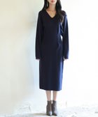 【セゾンドパピヨン/SAISON DE PAPILLON】のイマドキシルエのハイゲージニットワンピース 人気、トレンドファッション・服の通販 founy(ファニー) ファッション Fashion レディースファッション Fashion for Women ワンピース Dresses ニットワンピース Knit Dresses デコルテ Décolleté, Neckline ペンシル Pencil, Pencil Skirt リボン Ribbon, Bow thumbnail ネイビー|ID: prp329100004812728 ipo3291000000034938198