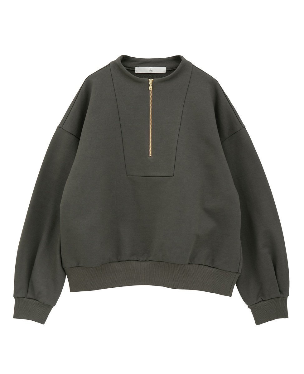 【ティアラ/Tiara】のZIPプルオーバー インテリア・キッズ・メンズ・レディースファッション・服の通販 founy(ファニー) 　ファッション　Fashion　レディースファッション　Fashion for Women　トップス・カットソー　Cut & Sew Tops　カジュアルプルオーバー・ニットトップス　Pullovers & Knit Tops / Casual Pullovers　シルケット　Silket, Silky Cotton　ボトルネック　Bottle Neck, Mock Neck　メタル　Metal, Metal Parts　チャコールグレー|ID: prp329100004812729 ipo3291000000034938205