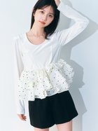 【リリーブラウン/Lily Brown】のベロアペプラムフリルトップス 人気、トレンドファッション・服の通販 founy(ファニー) ファッション Fashion レディースファッション Fashion for Women トップス・カットソー Cut & Sew Tops ベロアトップス Velour Tops / Velvet-Look Items アシンメトリー Asymmetrical Style コンパクト Compact, Small Size ストレッチ Stretch, Stretchy Fabric スマート Smart, Elegant デニム Denim, Jeans Material ドッキング Docking, Mixed Material バランス Balance, Style Balance フィット Fit, Slim Fit ベロア Velour, Soft Velvet ペプラム Peplum, Flared Hem thumbnail WHT[001]|ID: prp329100004812764 ipo3291000000034938622
