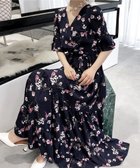 【ミニミニストア/miniministore】の花柄ワンピース5分袖ティアードワンピース ブラック系2(花柄)|ID: prp329100004812793 ipo3291000000034938902