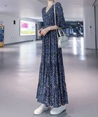 【ミニミニストア/miniministore】の花柄ワンピース5分袖ティアードワンピース ネイビー|ID: prp329100004812793 ipo3291000000034938906