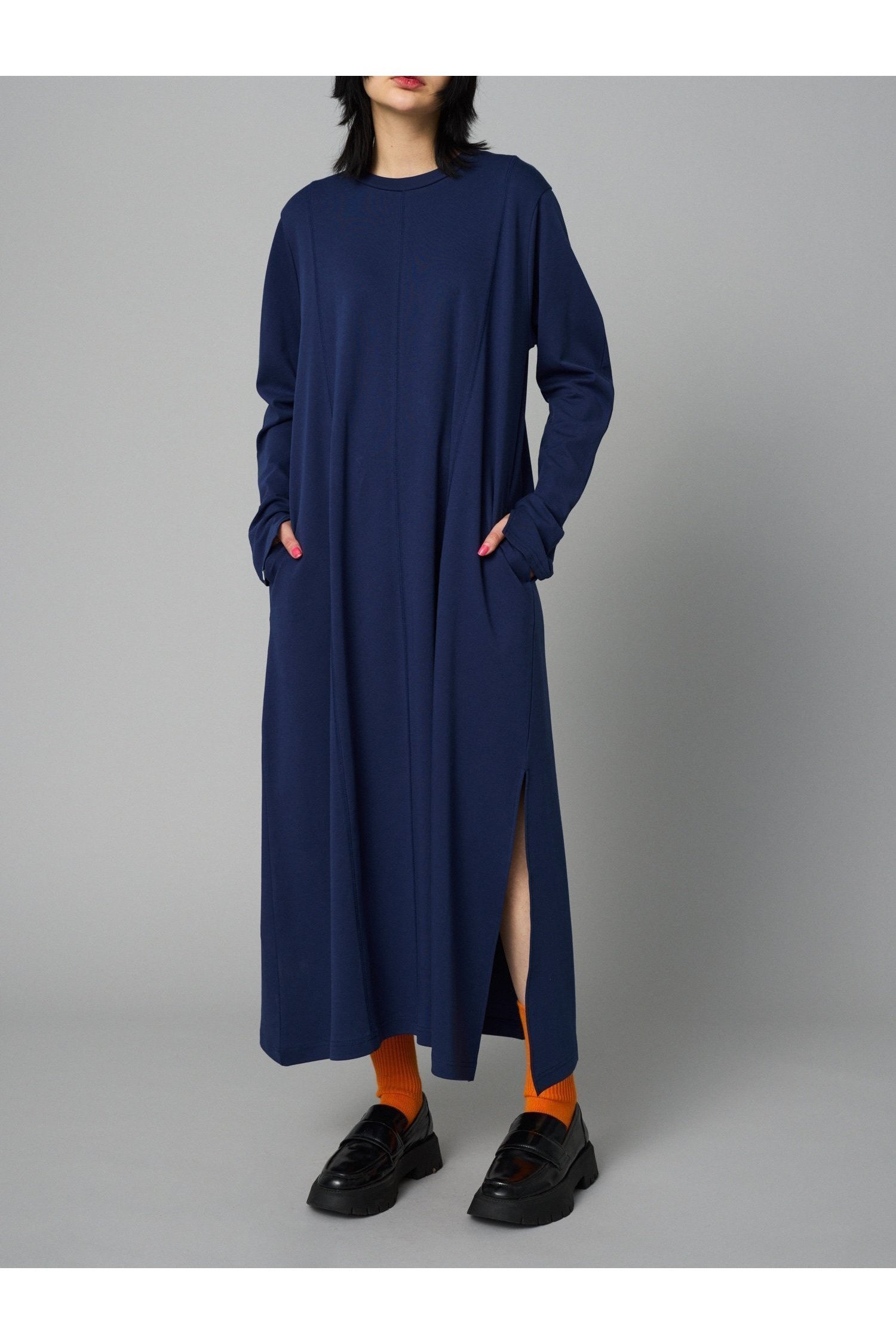 【ヘリンドットサイ/HeRIN.CYE】のLong cut dress インテリア・キッズ・メンズ・レディースファッション・服の通販 founy(ファニー) 　ファッション　Fashion　レディースファッション　Fashion for Women　ワンピース　Dresses　フォーマル・パーティードレス・結婚式用ドレス　Elegant & Casual Dresses　ネオン　Neon, Neon Color　リラックス　Relax, Relaxed Fit　ロング　Long, Long-Length　NVY|ID: prp329100004812794 ipo3291000000034938918