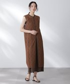 【ナノ ユニバース/nano universe】のレースロングジレ×キャミワンピースセット ブラウン|ID: prp329100004812796 ipo3291000000034938937