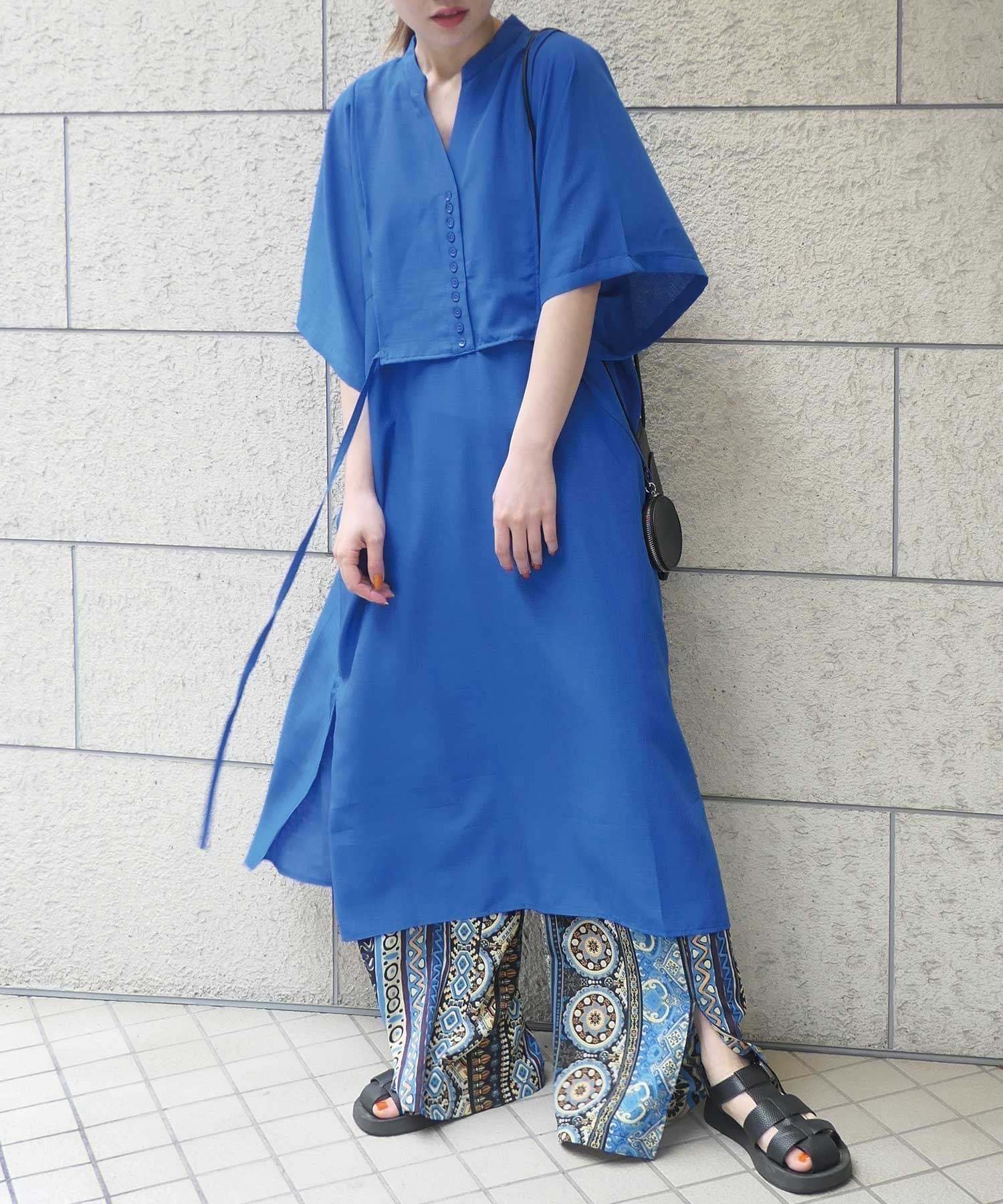 【コーナーズ/CORNERS】のスラブジョーゼットカフタンシャツワンピース 人気、トレンドファッション・服の通販 founy(ファニー) 　ファッション　Fashion　レディースファッション　Fashion for Women　ワンピース　Dresses　シャツワンピース / 1枚で着映えコーデ　Shirt Dresses　ジョーゼット　Georgette, Semi-Sheer Fabric　スキッパー　Skipper, Open Collar　スリット　Slit, Slit Detail　ロング　Long, Long-Length　半袖　Short Sleeve, Half Sleeve　夏　Summer　定番　Standard, Basic Item　 other-1|ID: prp329100004812827 ipo3291000000034939162