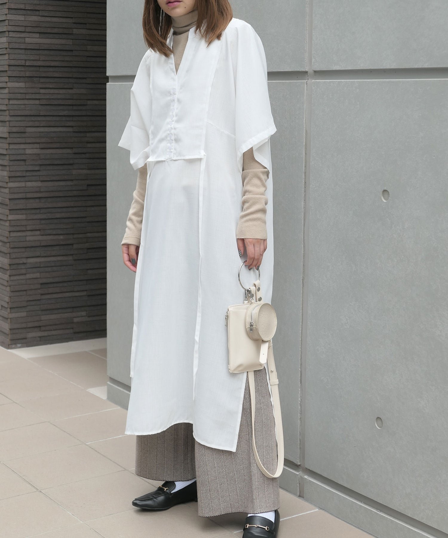 【コーナーズ/CORNERS】のスラブジョーゼットカフタンシャツワンピース インテリア・キッズ・メンズ・レディースファッション・服の通販 founy(ファニー) 　ファッション　Fashion　レディースファッション　Fashion for Women　ワンピース　Dresses　シャツワンピース / 1枚で着映えコーデ　Shirt Dresses　ジョーゼット　Georgette, Semi-Sheer Fabric　スキッパー　Skipper, Open Collar　スリット　Slit, Slit Detail　ロング　Long, Long-Length　半袖　Short Sleeve, Half Sleeve　夏　Summer　定番　Standard, Basic Item　ホワイト|ID: prp329100004812827 ipo3291000000034939170