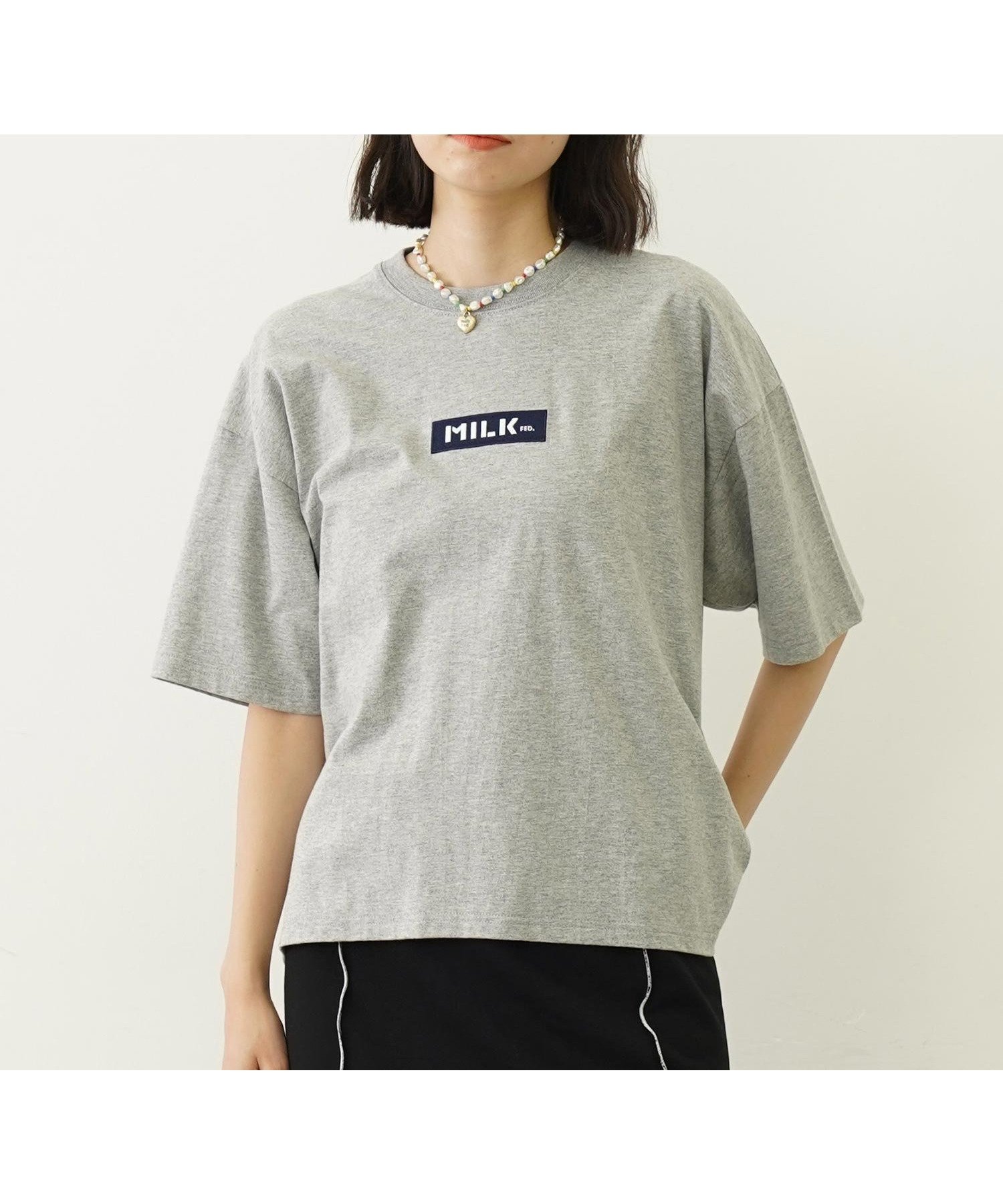 【ミルクフェド/MILKFED.】のEMBROIDERY BAR WIDE S/S TEE MILKFED. 人気、トレンドファッション・服の通販 founy(ファニー) 　ファッション　Fashion　レディースファッション　Fashion for Women　おすすめ　Recommended / Our Picks　フロント　Front, Front Design　ベーシック　Basic, Essential　人気　Popular, Best Seller　半袖　Short Sleeve, Half Sleeve　夏　Summer　S/S・春夏　SS, Spring/Summer, Warm Season　 other-1|ID: prp329100004812957 ipo3291000000034943207