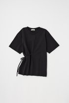 【マウジー/moussy】のウエストタイTシャツ オーガニックコットン使用 人気、トレンドファッション・服の通販 founy(ファニー) ファッション Fashion レディースファッション Fashion for Women トップス・カットソー Cut & Sew Tops シャツ・ブラウス・オフィスカジュアル Elegant Blouses & Button-Ups ロングTシャツ・Tシャツ Longline T-Shirts & Tees おすすめ Recommended / Our Picks カットソー Cut and Sewn Top シンプル Simple, Minimal ペプラム Peplum, Flared Hem リボン Ribbon, Bow 人気 Popular, Best Seller 再入荷 Restock / Back in Stock thumbnail BLK|ID: prp329100004812979 ipo3291000000034943611