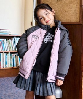 【ナルミヤ オンライン/NARUMIYA ONELINE / KIDS】のバックロゴキルティングブルゾン 人気、トレンドファッション・服の通販 founy(ファニー) ファッション Fashion キッズファッション Fashion for Kids キルティング Quilted, Quilting ブルゾン Blouson, Bomber Jacket ポケット Pocket, Pocket Detail |ID:prp329100004812988