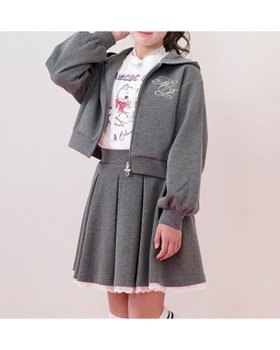 【ナルミヤ オンライン/NARUMIYA ONELINE / KIDS】のキラキラロゴジップパーカ トリムレーススカパンセットアップ 人気、トレンドファッション・服の通販 founy(ファニー) ファッション Fashion キッズファッション Fashion for Kids おすすめ Recommended / Our Picks ストーン Stone, Gem-Like セットアップ Set-Up, Coordinated Outfit ポケット Pocket, Pocket Detail ルーズ Loose, Oversized レース Lace, Lace Fabric A/W・秋冬 Autumn/Winter |ID:prp329100004813008