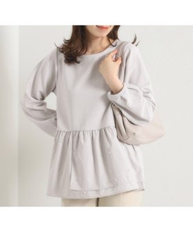 【イッツデモ/ITS' DEMO】の【手洗い可】異素材切替リップルプルオーバー 人気、トレンドファッション・服の通販 founy(ファニー) ファッション Fashion レディースファッション Fashion for Women トップス・カットソー Cut & Sew Tops カジュアルプルオーバー・ニットトップス Pullovers & Knit Tops / Casual Pullovers クール Cool, Chic 切替 Switching, Contrast Panel シンプル Simple, Minimal スマート Smart, Elegant チェック Check, Plaid, Tartan パール Pearl, Pearl Accent ペプラム Peplum, Flared Hem 再入荷 Restock / Back in Stock おすすめ Recommended / Our Picks エレガント 上品 Elegant |ID:prp329100004813013