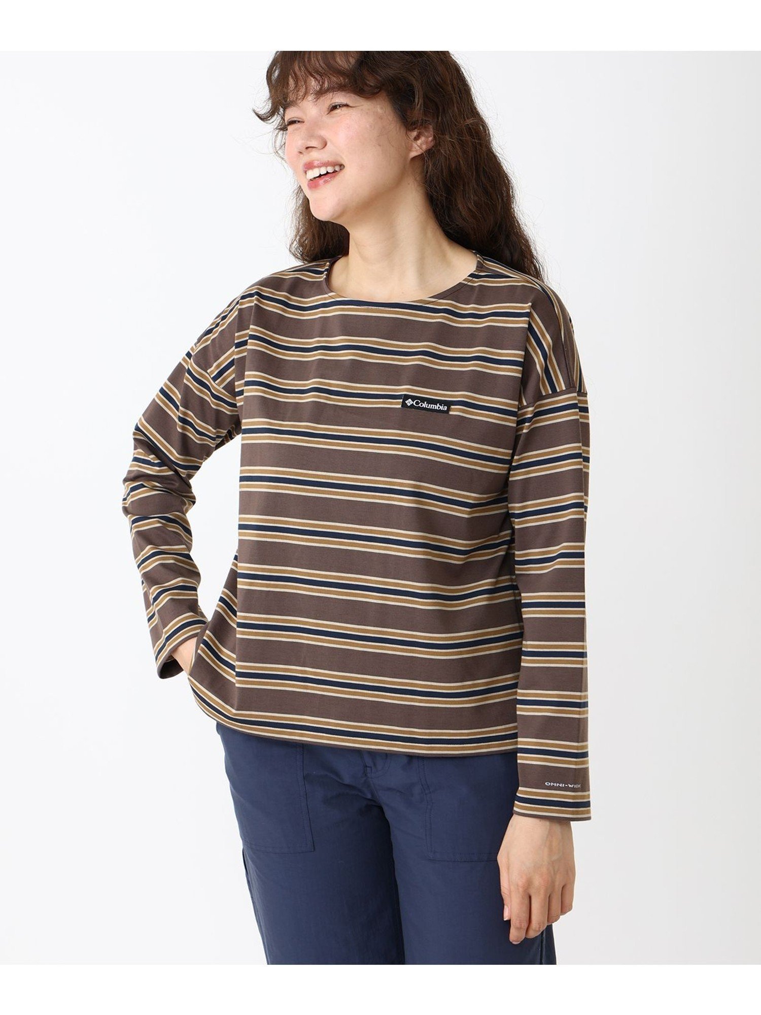 【コロンビア/Columbia】のColumbia/ ウィメンズクラウドアベニューロングスリーブTシャツ /コロンビア インテリア・キッズ・メンズ・レディースファッション・服の通販 founy(ファニー) 　ファッション　Fashion　レディースファッション　Fashion for Women　トップス・カットソー　Cut & Sew Tops　シャツ・ブラウス・オフィスカジュアル　Elegant Blouses & Button-Ups　ロングTシャツ・Tシャツ　Longline T-Shirts & Tees　アウトドア　Outdoor Clothing　コンパクト　Compact, Small Size　スリーブ　Sleeve, Long Sleeve / Short Sleeve　トレンド　Trend, Trending Now　バランス　Balance, Style Balance　フィット　Fit, Slim Fit　ボーダー　Border, Stripe　リラックス　Relax, Relaxed Fit　ロング　Long, Long-Length　人気　Popular, Best Seller　ブラウン[004001]|ID: prp329100004813029 ipo3291000000034944249