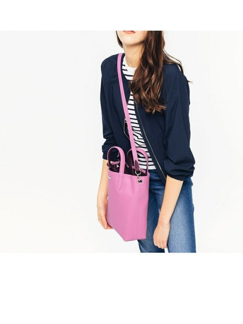 【ラコステ/LACOSTE】のANNAリバーシブル縦型 トートバッグ / 2WAY インテリア・キッズ・メンズ・レディースファッション・服の通販 founy(ファニー) 　ファッション　Fashion　レディースファッション　Fashion for Women　バッグ　Bags　キャンバス　Canvas, Canvas Fabric　クラッチ　Clutch, Clutch Bag　スマート　Smart, Elegant　ポロシャツ　Polo Shirt, Collared Tee　リアル　Real, Realistic　リバーシブル　Reversible, Two-Sided　ワンポイント　One Point, Statement Accent　鹿の子　Piqué, Kanoko Fabric　パープル[E40]|ID: prp329100004813054 ipo3291000000034944426