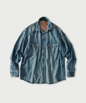 【フォーティファイブ アール/45R】の45プチデニムの908イースタンシャツ 人気、トレンドファッション・服の通販 founy(ファニー) ファッション Fashion レディースファッション Fashion for Women トップス・カットソー Cut & Sew Tops シャツ・ブラウス・オフィスカジュアル Elegant Blouses & Button-Ups インディゴ Indigo Denim グラデーション Gradient, Ombre ダメージ Distressed, Destroyed デニム Denim, Jeans Material フラップ Flap, Flap Pocket ポケット Pocket, Pocket Detail ヴィンテージ Vintage Style |ID:prp329100004813105