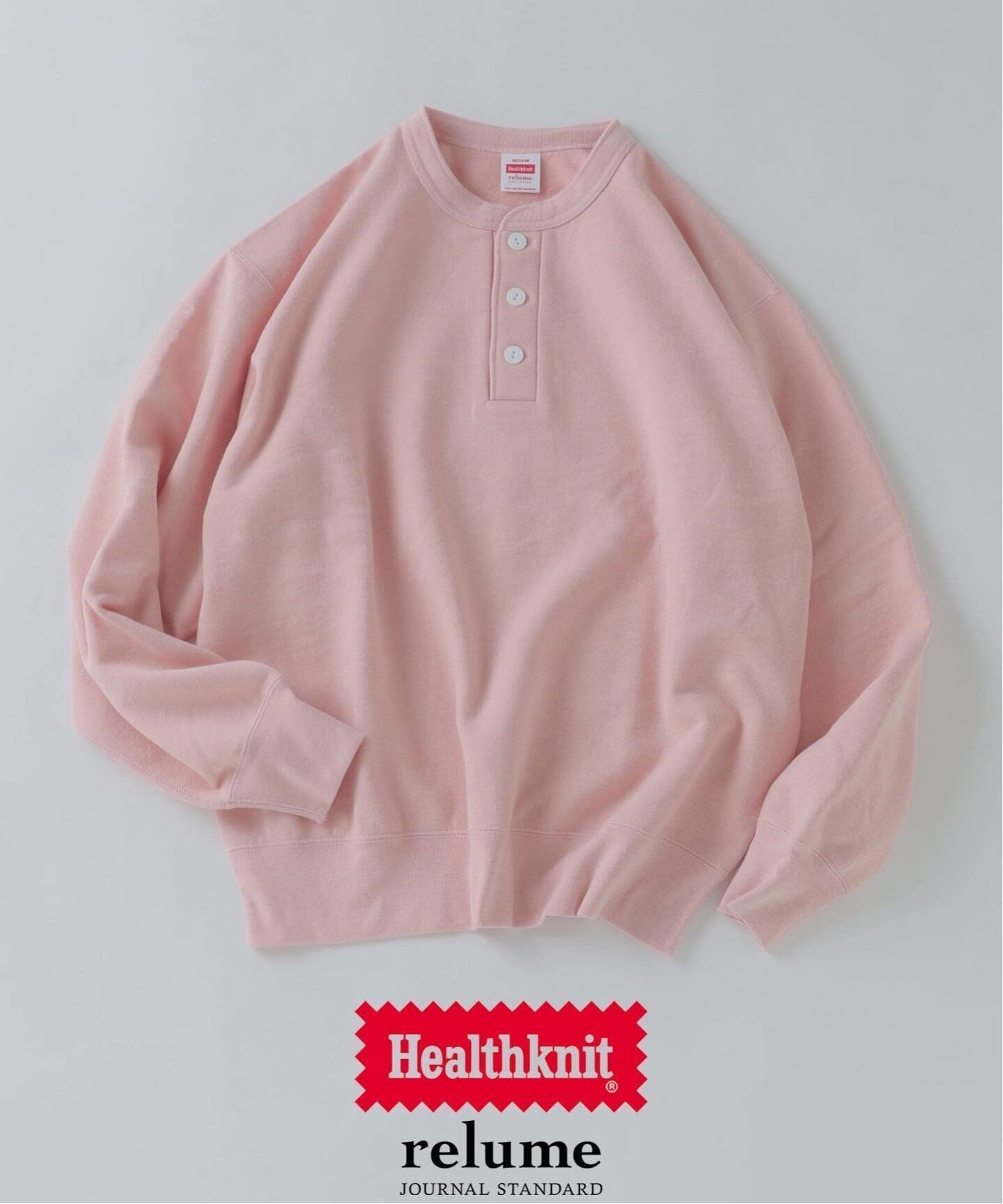 【ジャーナルスタンダード レリューム/JOURNAL STANDARD relume / MEN】のHealthknit / ヘルスニット 別注 ヴィンテージ ヘンリーネック スウェット インテリア・キッズ・メンズ・レディースファッション・服の通販 founy(ファニー) 　ファッション　Fashion　メンズファッション　Fashion for Men　アンダー　Underwear Essentials　インナー　Innerwear　ヴィンテージ　Vintage Style　春　Spring　クラシック　Classic, Timeless Style　スウェット / スエット　Sweatshirt, Sweatwear　スペシャル　Special, Limited Edition　人気　Popular, Best Seller　別注　Limited Edition, Custom Order　リアル　Real, Realistic　リラックス　Relax, Relaxed Fit　ギフト プレゼント　Gift / Present　ピンク|ID: prp329100004813120 ipo3291000000034945077