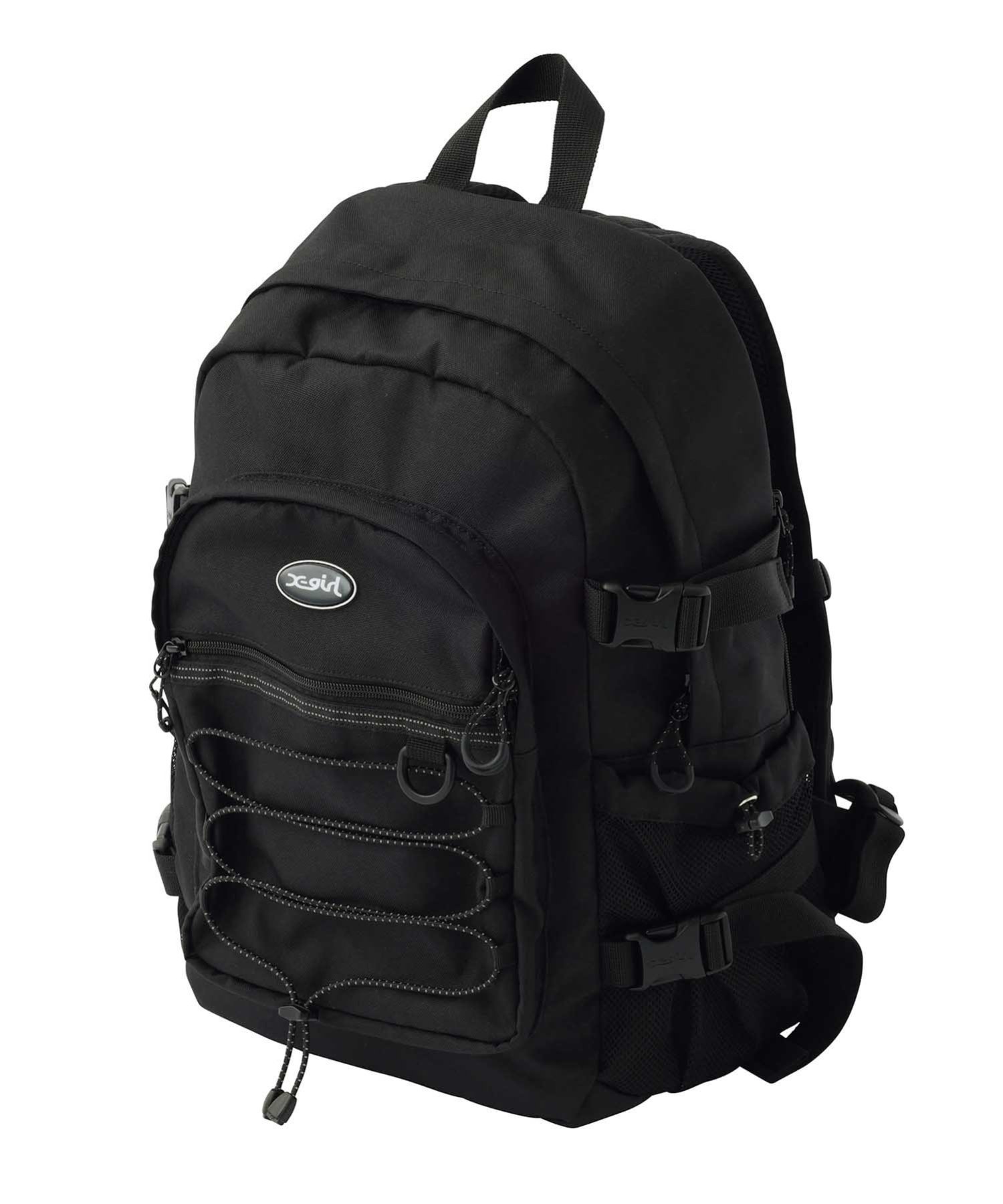 【エックスガール/X-girl】のBUNGEE CORD BACKPACK リュック X-girl インテリア・キッズ・メンズ・レディースファッション・服の通販 founy(ファニー) 　ファッション　Fashion　レディースファッション　Fashion for Women　サイドジップ　Side Zip, Side Zipper　フロント　Front, Front Design　ポケット　Pocket, Pocket Detail　リュック　Backpack, Rucksack　旅行　Travel　ビジネス 仕事 通勤　Business / Work / Commuting　BLACK|ID: prp329100004813130 ipo3291000000034945179