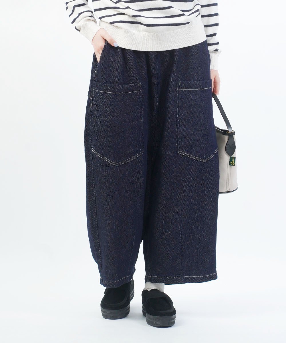 【ブルーコムブルー/BLEU COMME BLEU】のツムグ スラブヤーンデニム 8分丈パンツ インテリア・キッズ・メンズ・レディースファッション・服の通販 founy(ファニー) 　ファッション　Fashion　レディースファッション　Fashion for Women　パンツ　Pants & Trousers　デニム　Denim, Jeans Material　フラップ　Flap, Flap Pocket　フロント　Front, Front Design　ポケット　Pocket, Pocket Detail　ワイド　Wide, Wide Fit　78|ID: prp329100004813189 ipo3291000000034945741