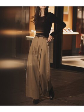 【アニュアンス/anuans】のパールトリムパンツ 人気、トレンドファッション・服の通販 founy(ファニー) ファッション Fashion レディースファッション Fashion for Women パンツ Pants & Trousers ストレート Straight, Straight Cut バランス Balance, Style Balance パール Pearl, Pearl Accent ワイド Wide, Wide Fit |ID:prp329100004813193