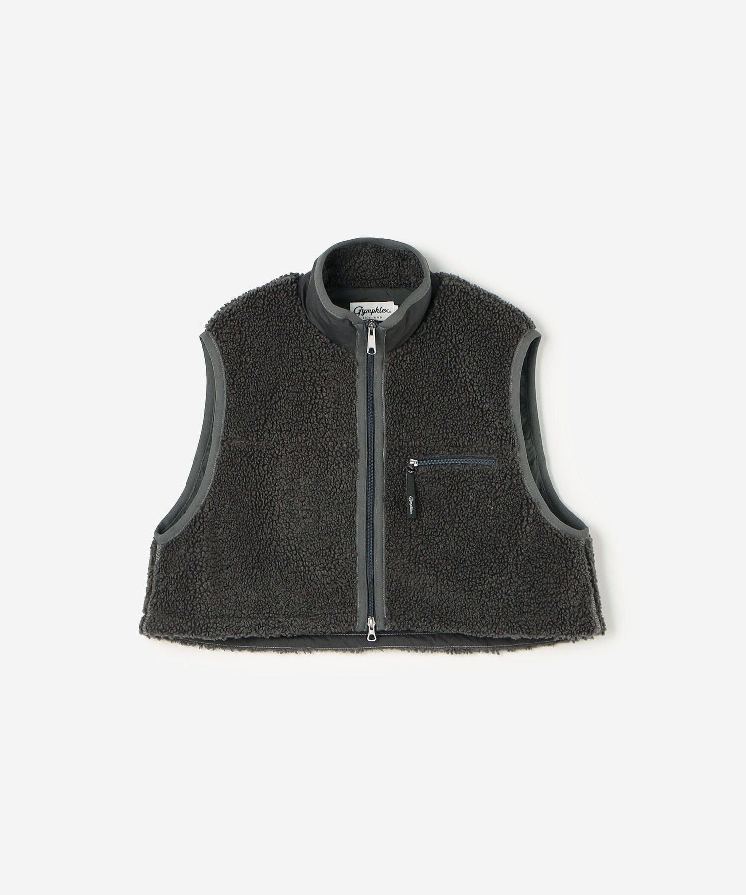 【ビショップ/Bshop】のライトボア ショートベスト WOMEN インテリア・キッズ・メンズ・レディースファッション・服の通販 founy(ファニー) 　ファッション　Fashion　レディースファッション　Fashion for Women　アウター　Coat / Outerwear Collection　トップス・カットソー　Cut & Sew Tops　ベスト&ジレ / 重ね着スタイル　Vests & Gilets　ショーツ　Shorts, Short Pants　ショート　Short, Short Length　スポーツ　Sports, Activewear　ドローコード　Drawcord, Drawstring Cord　ベスト　Vest, Waistcoat　軽量　Lightweight, Ultra Light　DKGREY|ID: prp329100004813197 ipo3291000000034945840