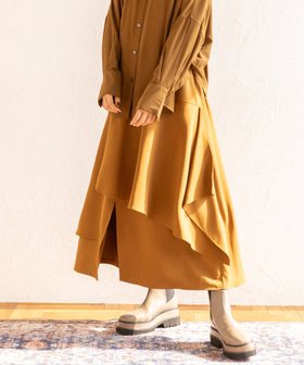 【オズモーシス/OSMOSIS】の切替フレアースカート 人気、トレンドファッション・服の通販 founy(ファニー) ファッション Fashion レディースファッション Fashion for Women スカート Skirts アシンメトリー Asymmetrical Style インナー Innerwear ティアードスカート Tiered Skirt, Flounced Skirt フレアースカート Flared Skirt, A-Line Skirt ポケット Pocket, Pocket Detail 再入荷 Restock / Back in Stock 切替 Switching, Contrast Panel A/W・秋冬 Autumn/Winter |ID:prp329100004813301