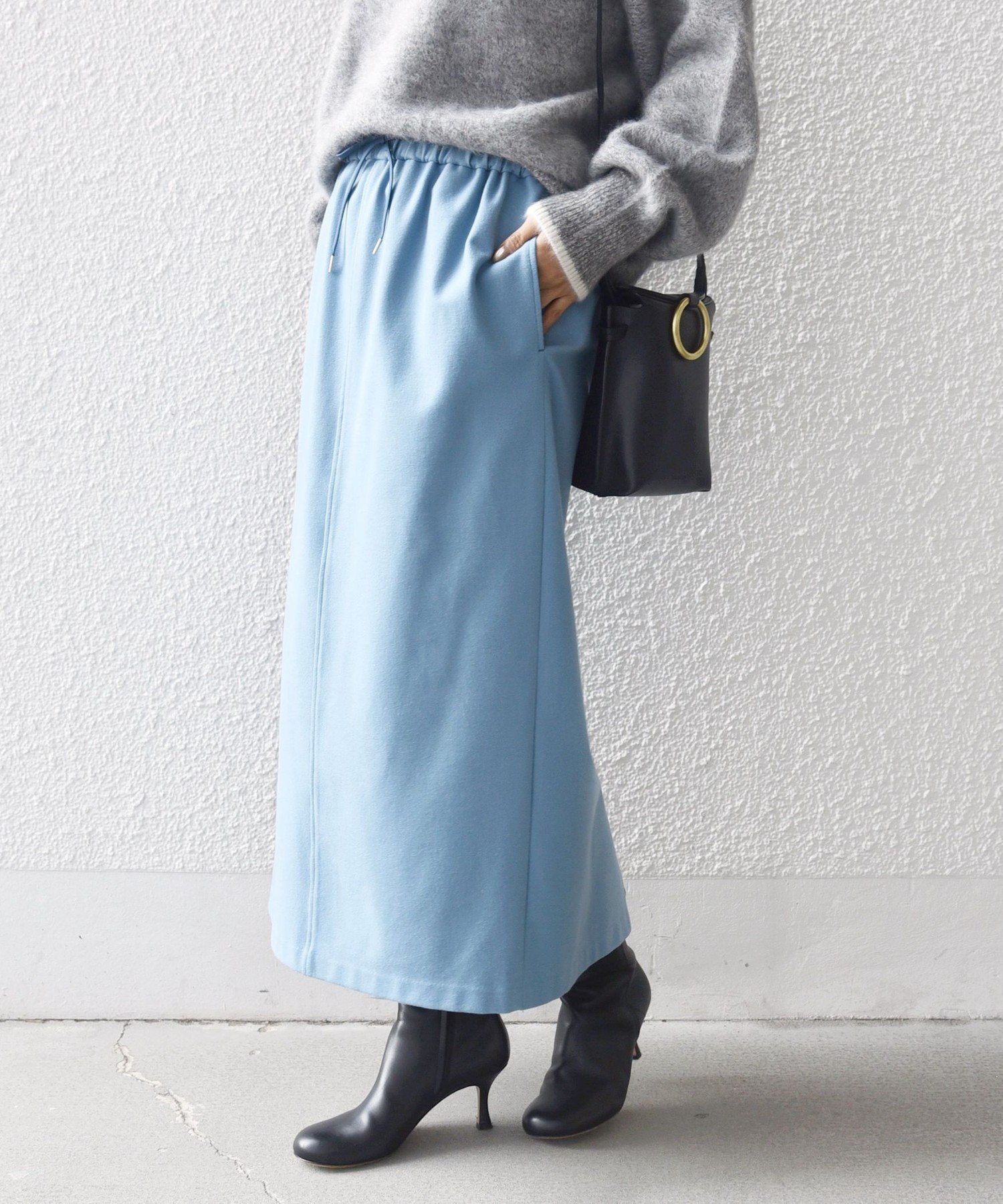 【シップス フォー ウィメン/SHIPS】の手洗い可能 両面起毛 ドロスト スカート インテリア・キッズ・メンズ・レディースファッション・服の通販 founy(ファニー) 　ファッション　Fashion　レディースファッション　Fashion for Women　スカート　Skirts　シンプル　Simple, Minimal　ストレッチ　Stretch, Stretchy Fabric　タイトスカート　Pencil Skirt, Tight Skirt　ポケット　Pocket, Pocket Detail　リラックス　Relax, Relaxed Fit　冬　Winter / This Winter　エレガント 上品　Elegant　2025年　2025　2025-2026秋冬・A/W　Autumn/Winter 2025–26 AW25–26　ブルー|ID: prp329100004813319 ipo3291000000034947073