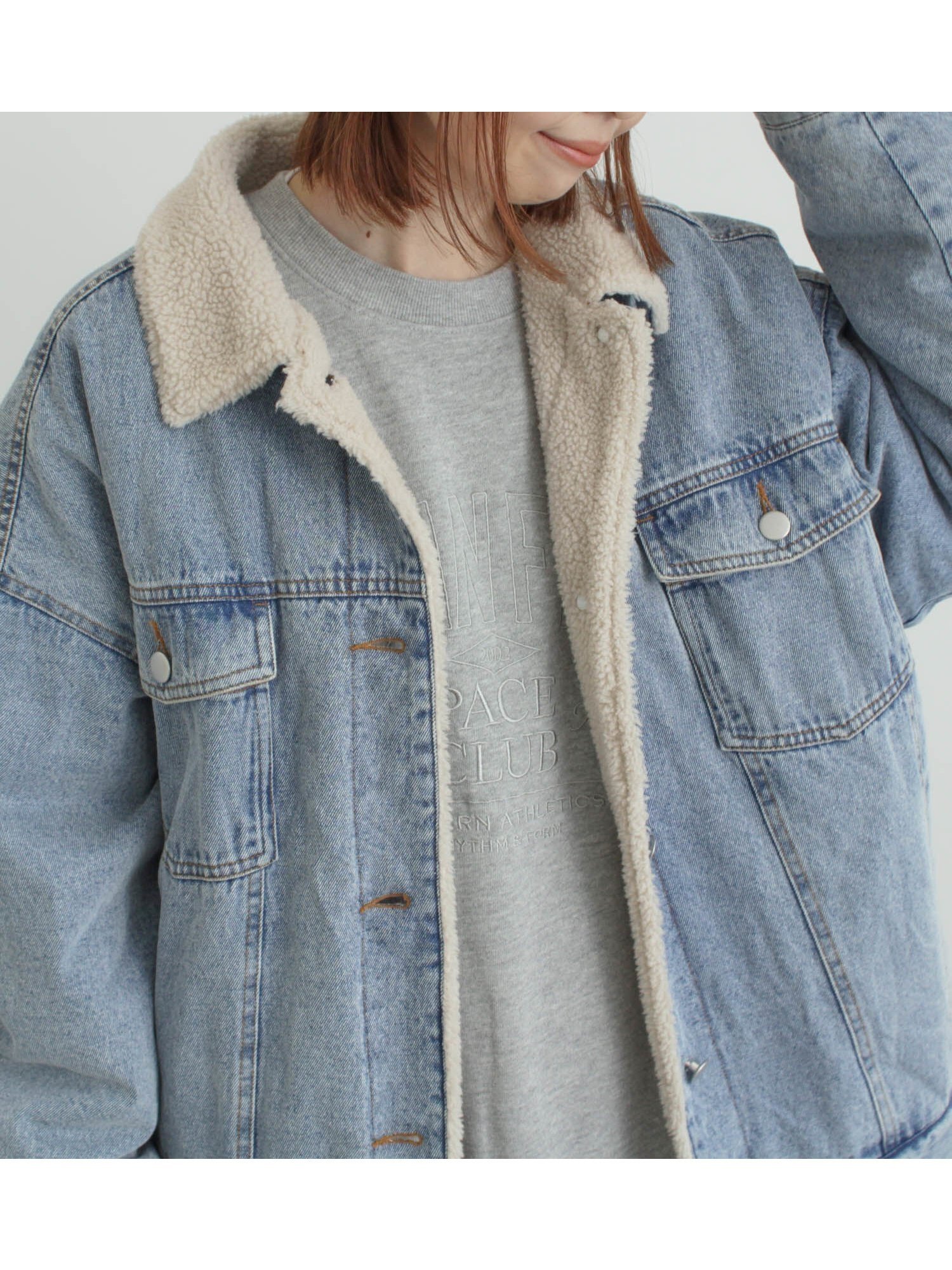 【サマンサモスモス/Samansa Mos2】のデニムボアジャケット インテリア・キッズ・メンズ・レディースファッション・服の通販 founy(ファニー) 　ファッション　Fashion　レディースファッション　Fashion for Women　アウター　Coat / Outerwear Collection　レディースジャケット・軽アウター　Jackets　ジャケット　Jacket, Outerwear　デニム　Denim, Jeans Material　ブルー|ID: prp329100004813323 ipo3291000000034947119