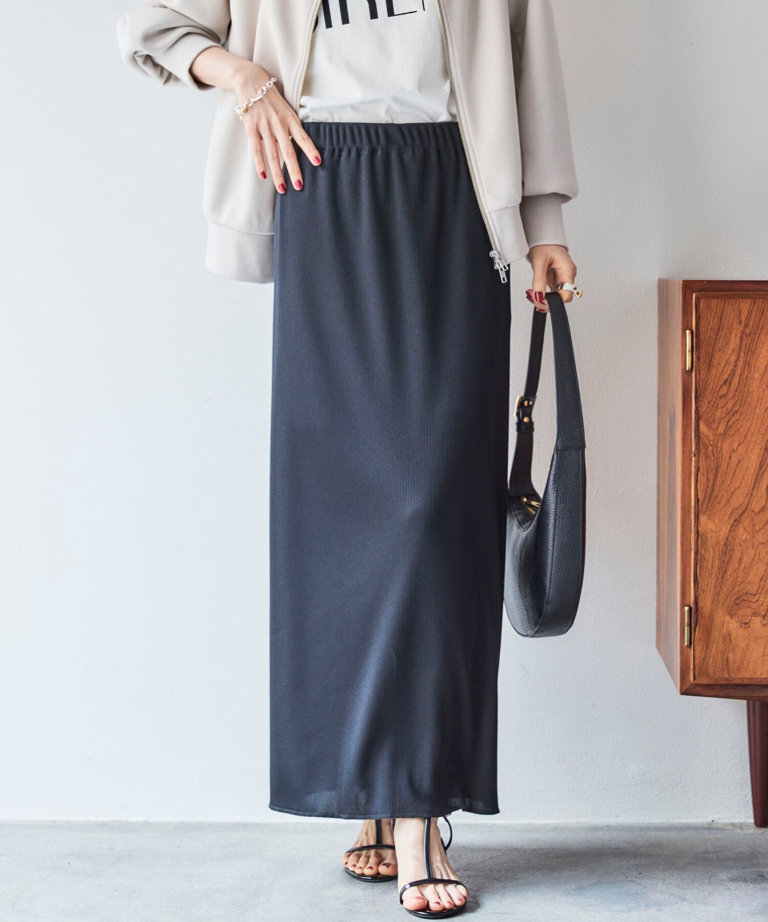 【ドゥ アルシーヴ/Doux archives】のリブロングタイトスカート インテリア・キッズ・メンズ・レディースファッション・服の通販 founy(ファニー) 　ファッション　Fashion　レディースファッション　Fashion for Women　スカート　Skirts　定番　Standard, Basic Item　人気　Popular, Best Seller　フィット　Fit, Slim Fit　リラックス　Relax, Relaxed Fit　おすすめ　Recommended / Our Picks　BLACK|ID: prp329100004813328 ipo3291000000034947259