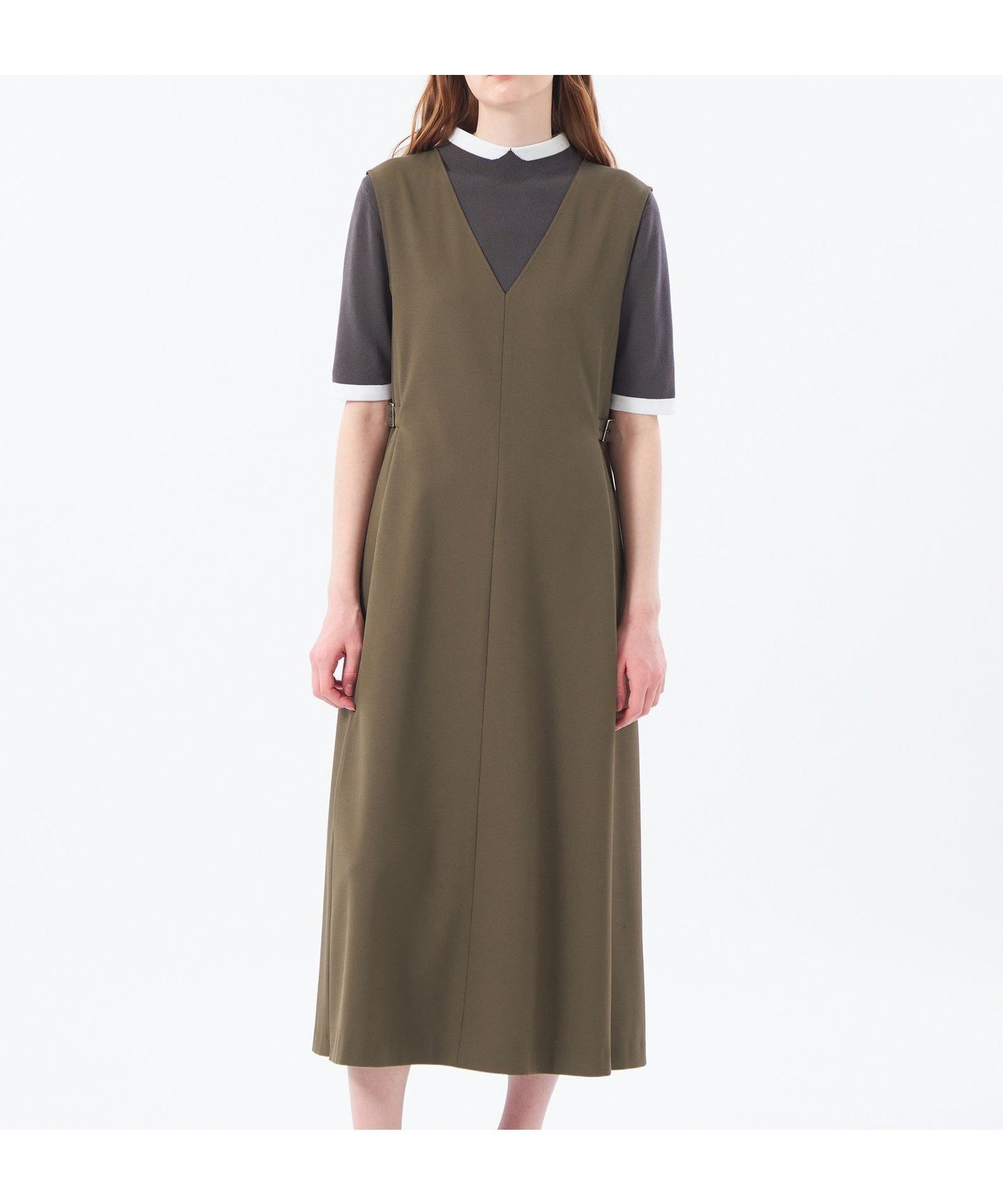 【マッキントッシュ フィロソフィー/MACKINTOSH PHILOSOPHY】のサイドベルテッドジャンパースカート インテリア・キッズ・メンズ・レディースファッション・服の通販 founy(ファニー) ファッション Fashion レディースファッション Fashion for Women スカート Skirts おすすめ Recommended / Our Picks インナー Innerwear タートル Turtleneck, Turtle Collar ドレープ Drape, Draping Fabric ロング Long, Long-Length 冬 Winter / This Winter 夏 Summer 春 Spring 秋 Autumn カーキ|ID: prp329100004813369 ipo3291000000034947754