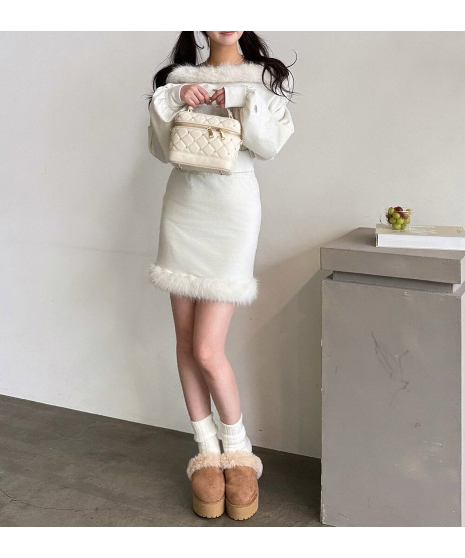 【ロイヤルパーティー/ROYAL PARTY】のファー付ラメ裏毛ミニスカート 人気、トレンドファッション・服の通販 founy(ファニー) 　ファッション　Fashion　レディースファッション　Fashion for Women　スカート　Skirts　ミニスカート　Mini Skirts　おすすめ　Recommended / Our Picks　セットアップ　Set-Up, Coordinated Outfit　バランス　Balance, Style Balance　ミニスカート　Mini Skirt, Short Skirt　 other-1|ID: prp329100004813380 ipo3291000000034947865