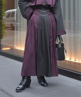 【アクシーズファム/axes femme】のチェーン付ジャガード切替スカート 人気、トレンドファッション・服の通販 founy(ファニー) ファッション Fashion レディースファッション Fashion for Women スカート Skirts おすすめ Recommended / Our Picks クラシカル Classical, Vintage-Inspired ショート Short, Short Length ジャカード／ジャガード Jacquard, Woven Pattern セットアップ Set-Up, Coordinated Outfit チェーン Chain, Chain Strap フレア Flare, Flared フロント Front, Front Design エレガント 上品 Elegant 切替 Switching, Contrast Panel 無地 Plain, Solid Color A/W・秋冬 Autumn/Winter |ID:prp329100004813392