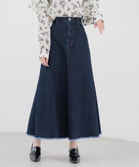 【アンデミュウ/Andemiu】のデニムフレアロングスカート 人気、トレンドファッション・服の通販 founy(ファニー) ファッション Fashion レディースファッション Fashion for Women スカート Skirts ロングスカート Long Skirts / Maxi & Midi Skirts デニム Denim, Jeans Material フィット Fit, Slim Fit フレア Flare, Flared |ID:prp329100004813413