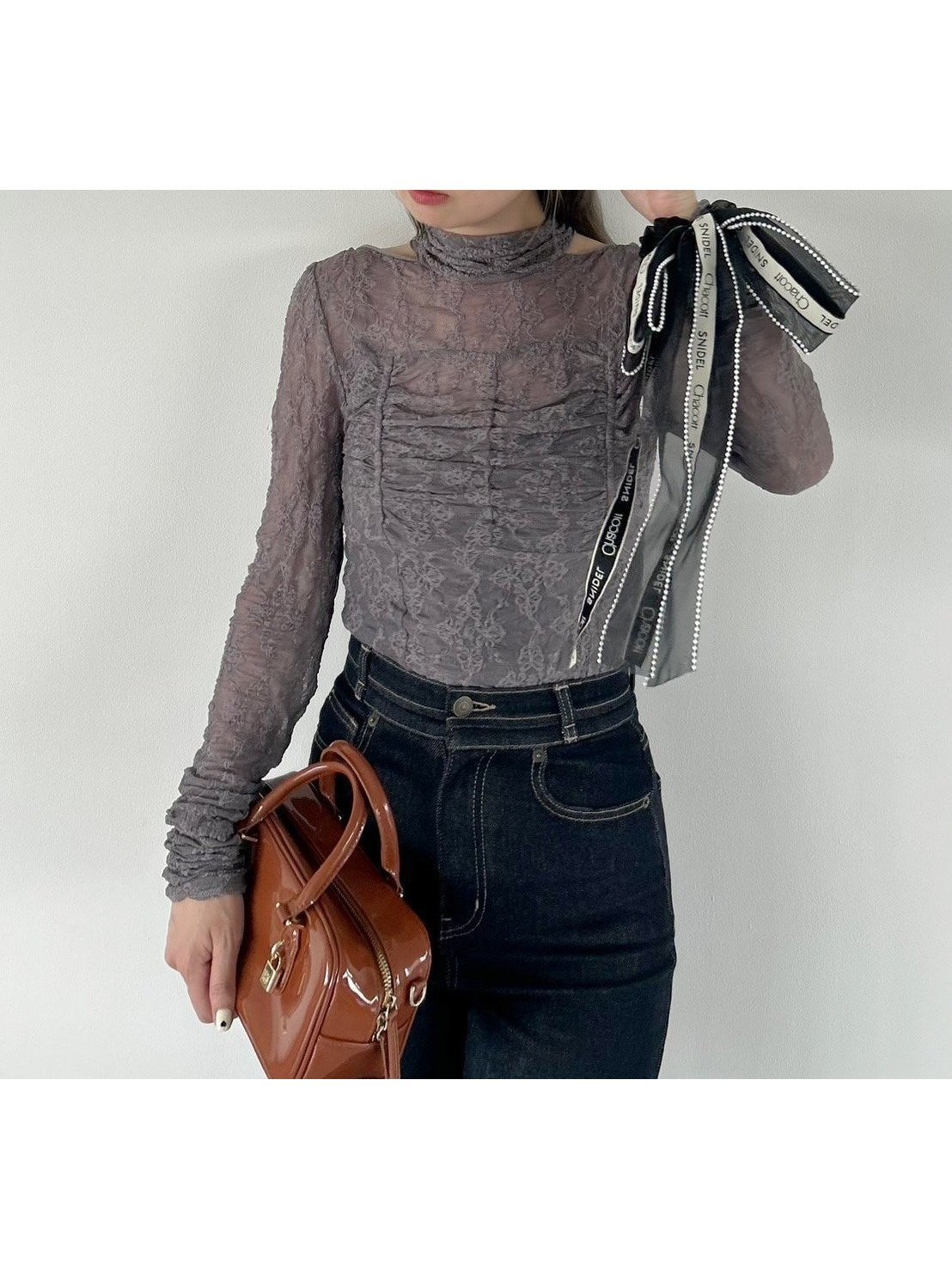 【スナイデル/SNIDEL】の【Chacott】レースシアーTOPS インテリア・キッズ・メンズ・レディースファッション・服の通販 founy(ファニー) 　ファッション　Fashion　レディースファッション　Fashion for Women　トップス・カットソー　Cut & Sew Tops　インナー　Innerwear　キャミソール　Camisole, Spaghetti Strap Top　ギャザー　Gathered, Ruffled　クロップド　Cropped, Short Length　コルセット　Corset, Bustier　スマート　Smart, Elegant　ドッキング　Docking, Mixed Material　バレエ　Ballet, Ballet Style　フィット　Fit, Slim Fit　フロント　Front, Front Design　リボン　Ribbon, Bow　おすすめ　Recommended / Our Picks　DGRY[008]|ID: prp329100004813418 ipo3291000000034948206