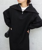 【アンドミー/andme】のセーラーカラー 長袖 ハーフジップ ニット ワンピース ブラック|ID: prp329100004813431 ipo3291000000035122552