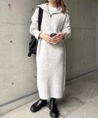 【アンドミー/andme】のセーラーカラー 長袖 ハーフジップ ニット ワンピース ライトグレー|ID: prp329100004813431 ipo3291000000035122554