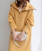 【アンドミー/andme】のセーラーカラー 長袖 ハーフジップ ニット ワンピース イエロー|ID: prp329100004813431 ipo3291000000035122564