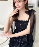 【モーメントプラス/moment+ / MEN】の無地 ドット ハートプリントショルダーリボンシャーリングティアードワンピース ブラック系その他2|ID: prp329100004813438 ipo3291000000034948450