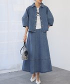 【ガール/GIRL】のランタンスリーブデニムブラウス・フレアスカート セットアップ 上下セット BL|ID: prp329100004813468 ipo3291000000034948800