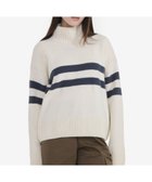 【エーグル/AIGLE】のウールクルーネックボーダーニットセーター / タートルネック オフホワイト|ID: prp329100004813482 ipo3291000000034948889